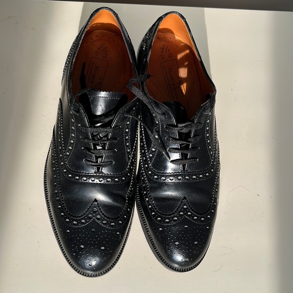 Marks Spencer Black Allleather Brogues 